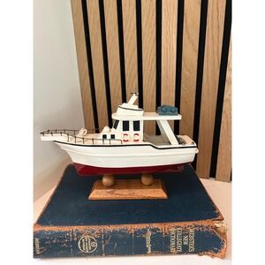 Wooden Model Boat | Handcrafted Decorative Ship | Nautical Home Decor